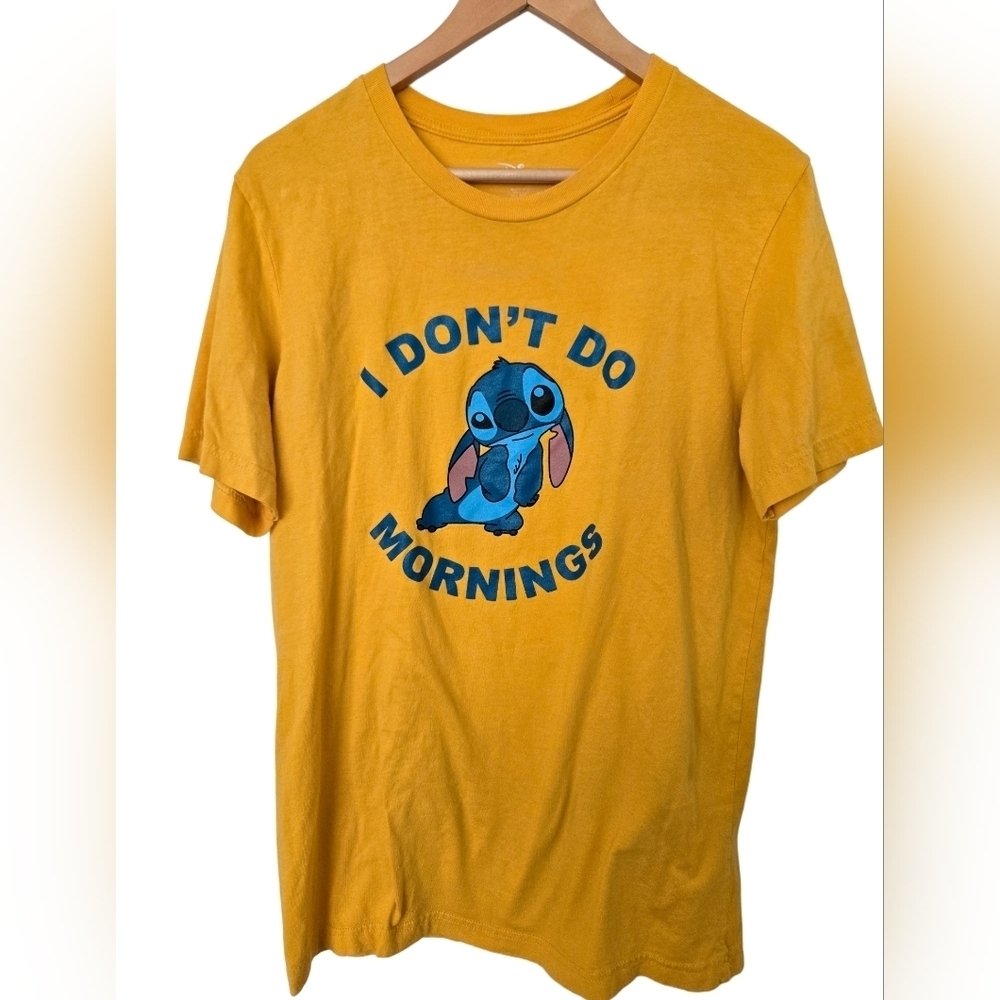 Disney Stitch Yellow Graphic T-Shirt Size Large